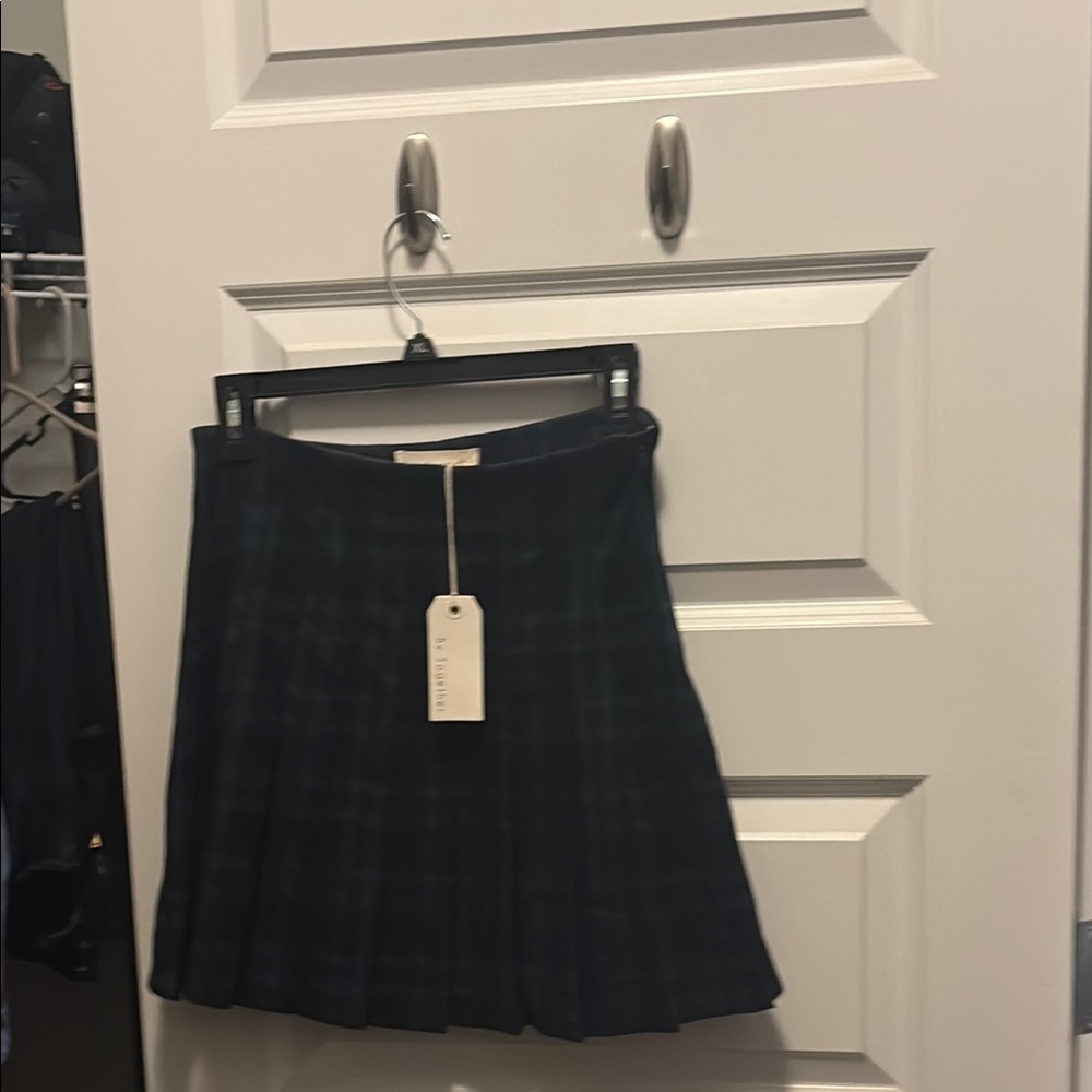 By Together Plaid Skirt in Black and Green NWT